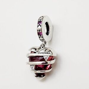 Pandora Love Heart Spiral Dangle Charm
